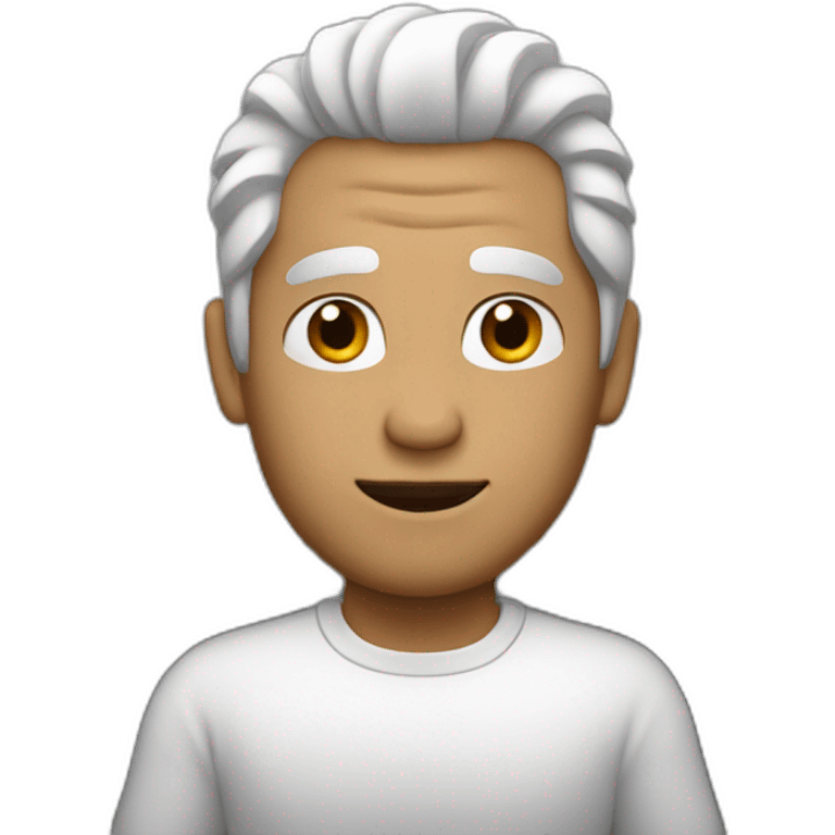 Man in car with half black and half white hair emoji