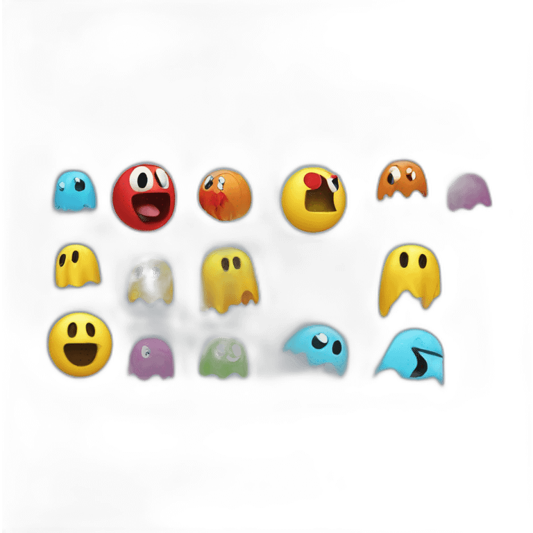 pac-man escapes ghosts emoji