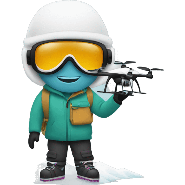 Snowboarder holding a drone  emoji