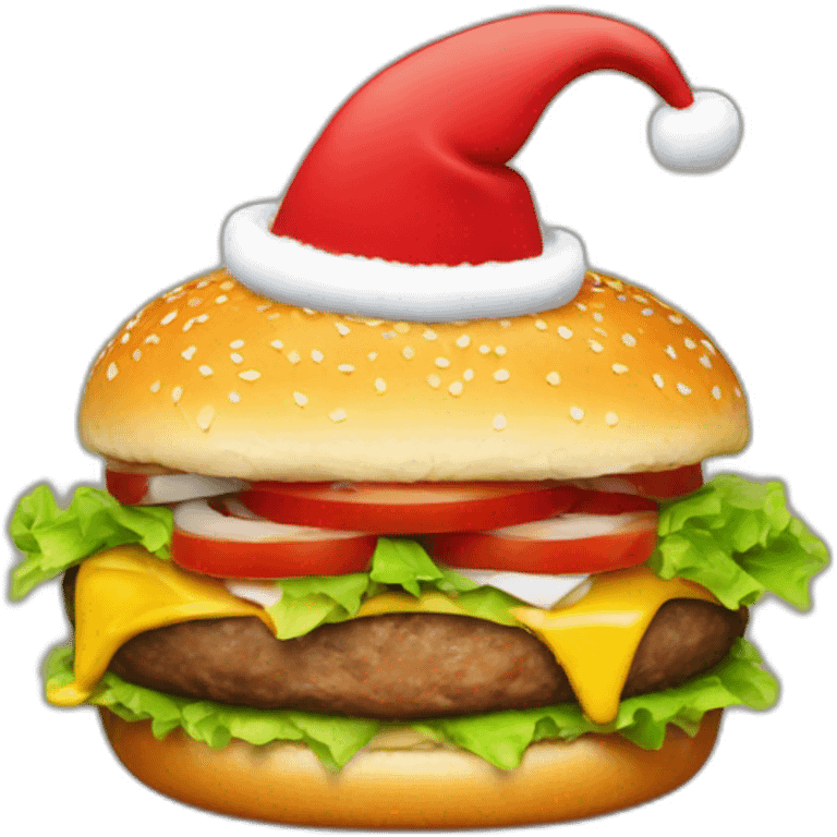 burger with cristmass hat emoji