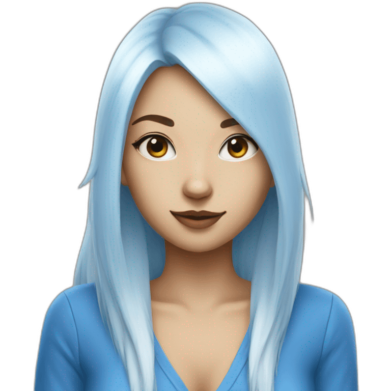 blue fox girl emoji