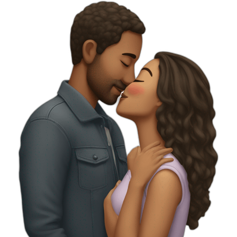 Man kissing woman emoji