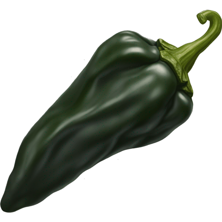 Single Dried black poblano chili pepper emoji