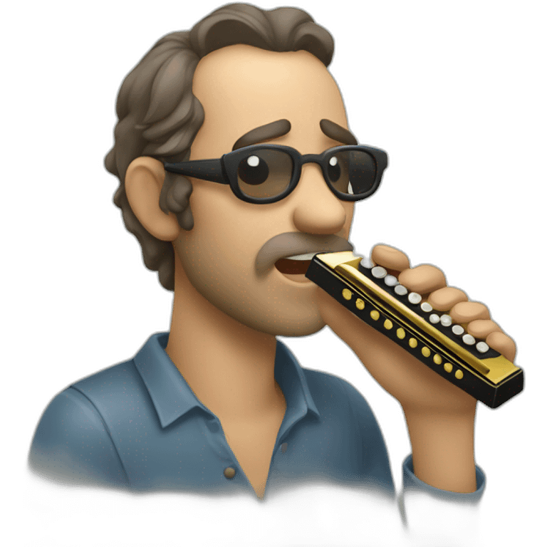 Paul Lassey playing harmonica emoji