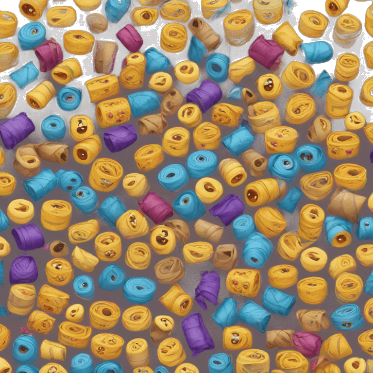 roll of fabric colorful emoji