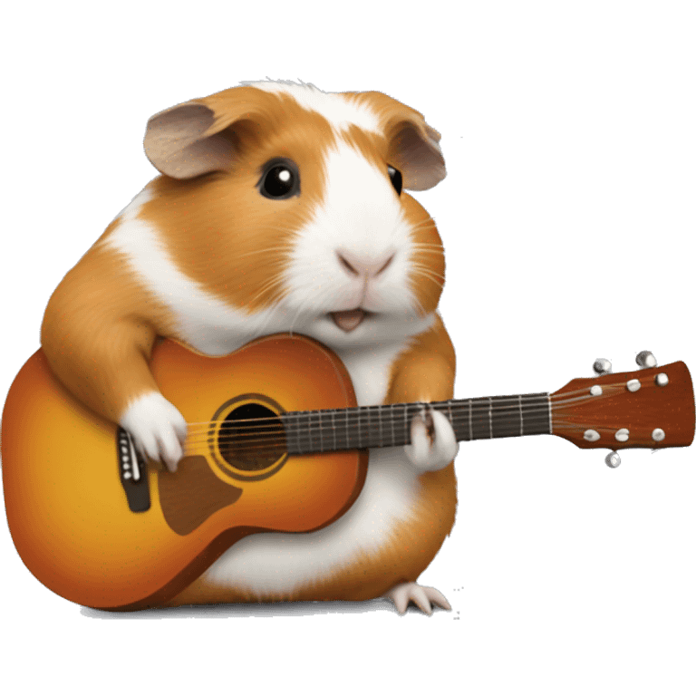 Guinea pig playing the guitar emoji