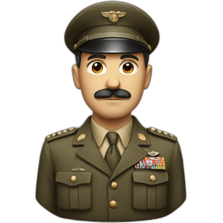 a man with a short mustache and a ww2 costum emoji