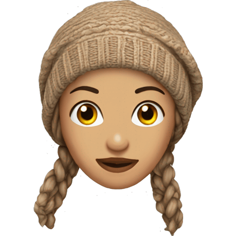 Realistic womens light brown shimmer  slouchy beanie isolated. emoji