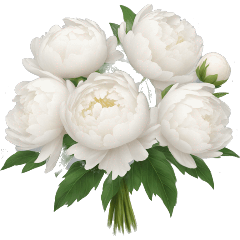 White peonies bouquet  emoji