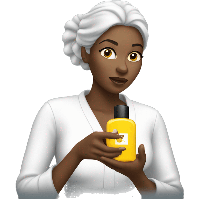 black woman spraying perfume emoji