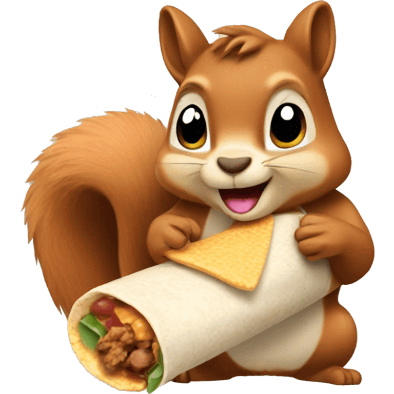 Squirrel eating a burrito emoji