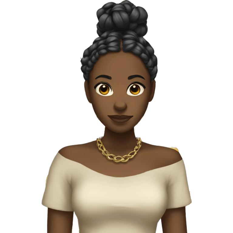 Black girl with goddess braids  emoji