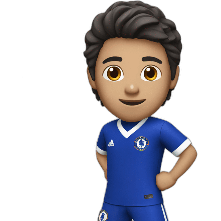 chelsea football club player blue uniform asian emoji