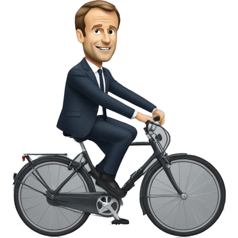 emmanuel macron sur velo emoji