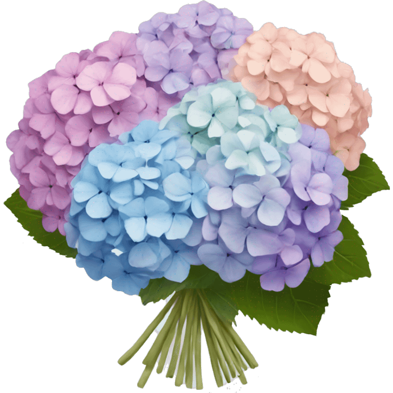 Hydrangeas pastel bouquet  emoji