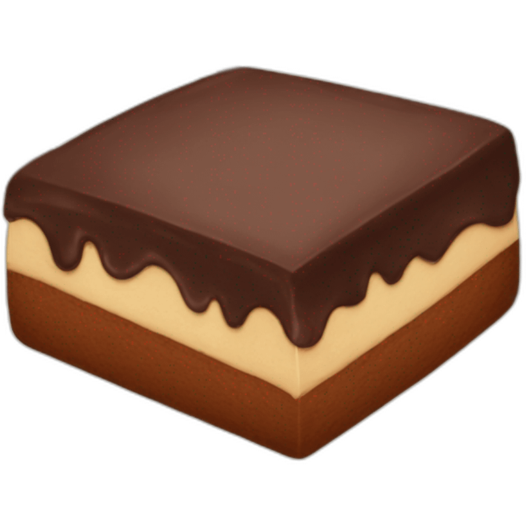 A piece of chocolate cake emoji