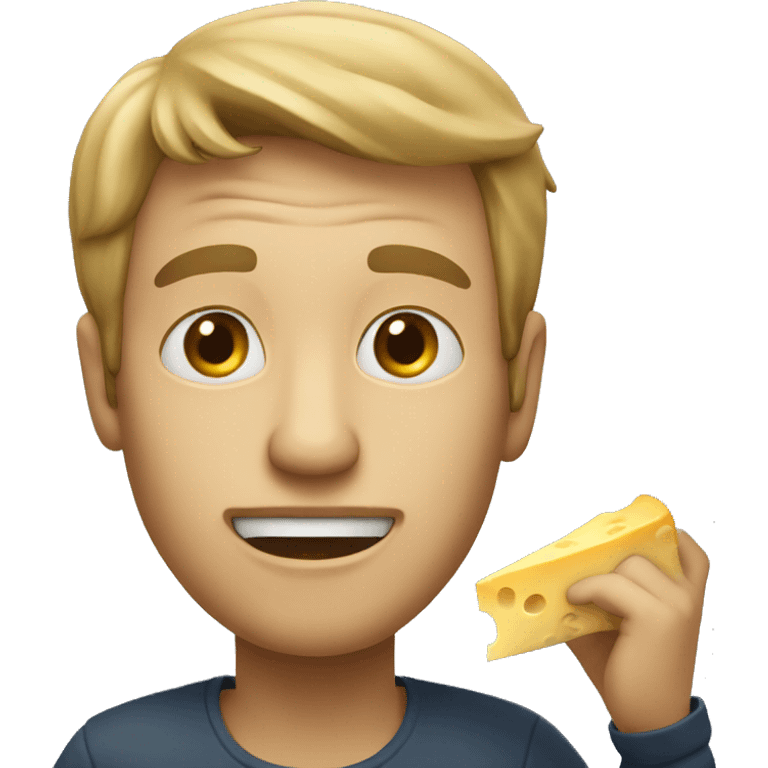 A guy eating cheese emoji