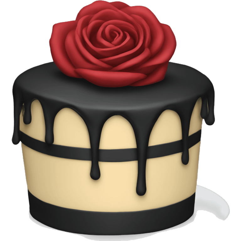 Black rose cake emoji