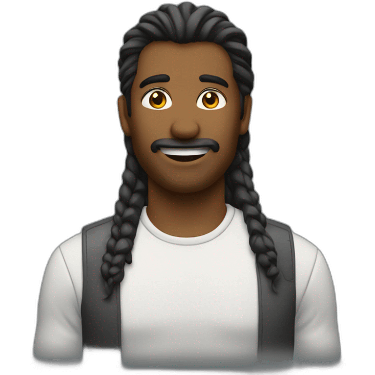 Caras negros con mullet emoji