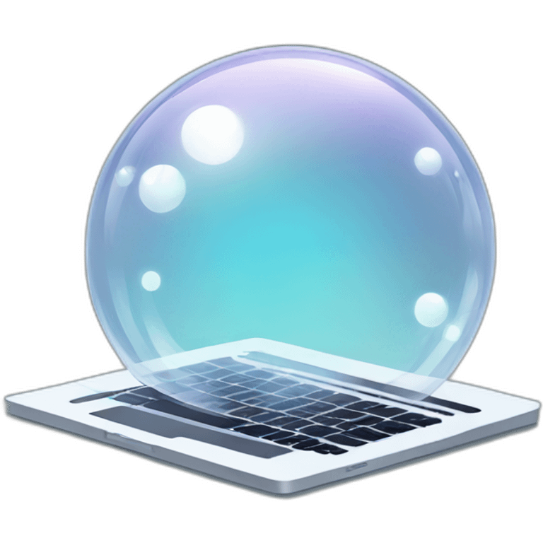 macbook in a crystal bubble emoji