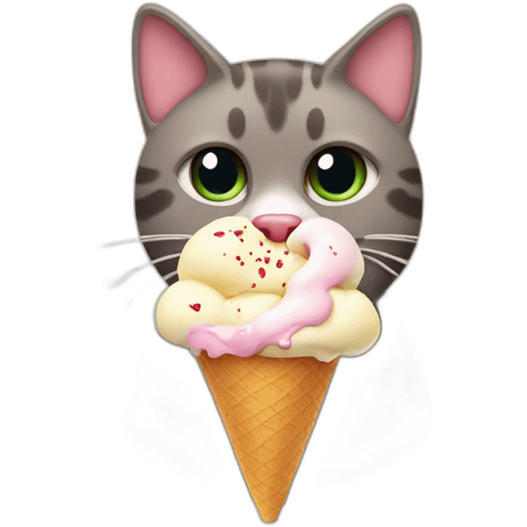 cat with ice cream emoji