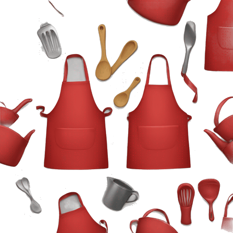 Realistic red kitchen apron. emoji