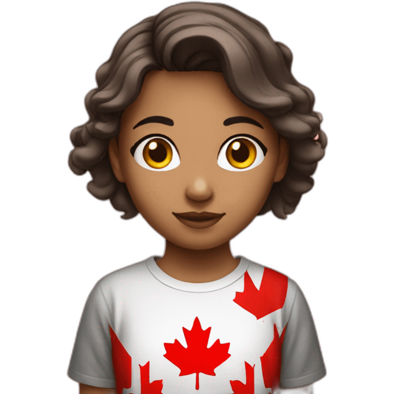 girl wearing Canada t-shirt emoji