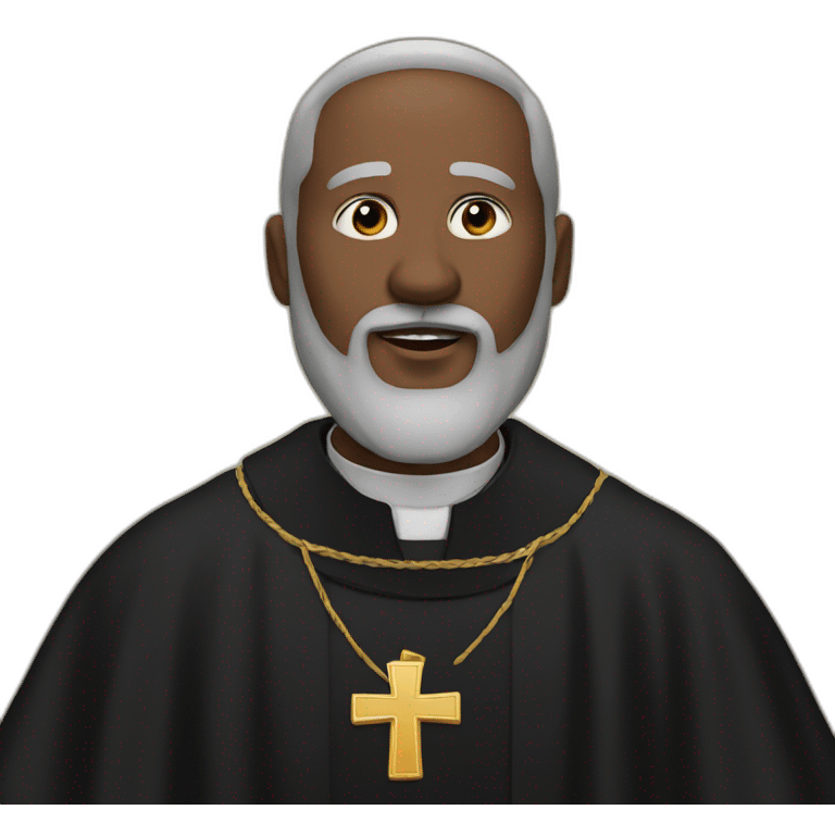 Black beard catholic priest emoji