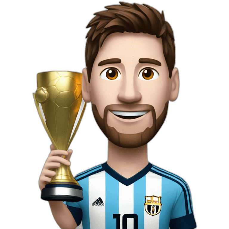 Messi with fifa cup emoji