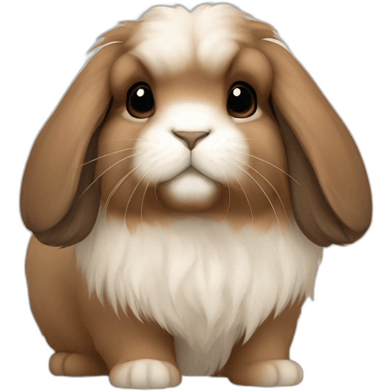 Brown lionhead holland lop emoji