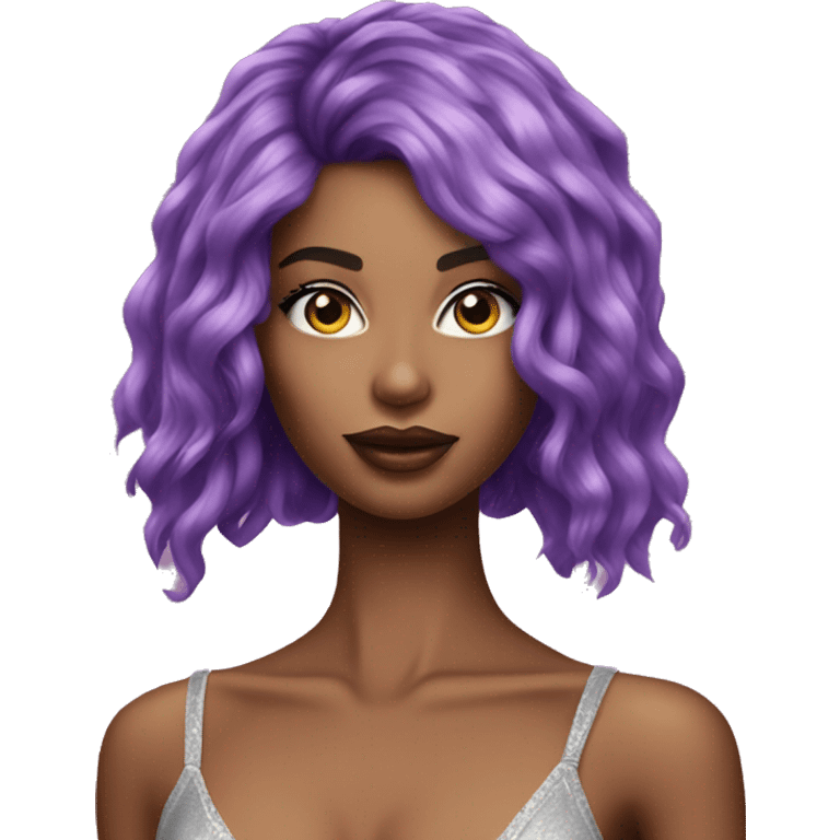 Realistic victoria secret model purple hair  emoji