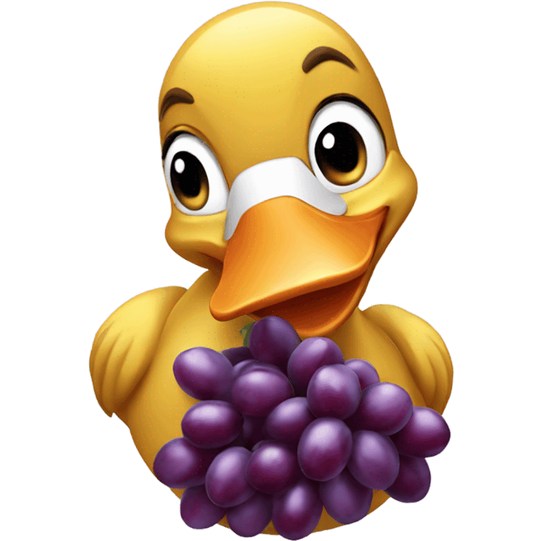 Duck eating grapes emoji