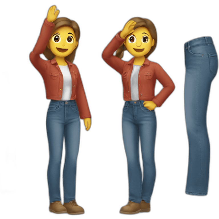 Person removing jeans and saluting  emoji