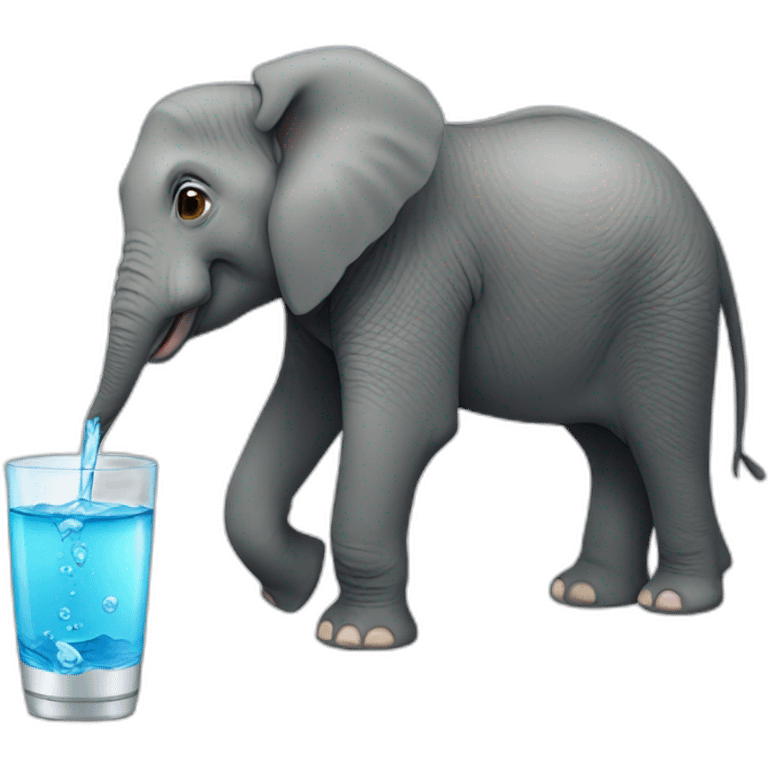 Elephant drinking water emoji