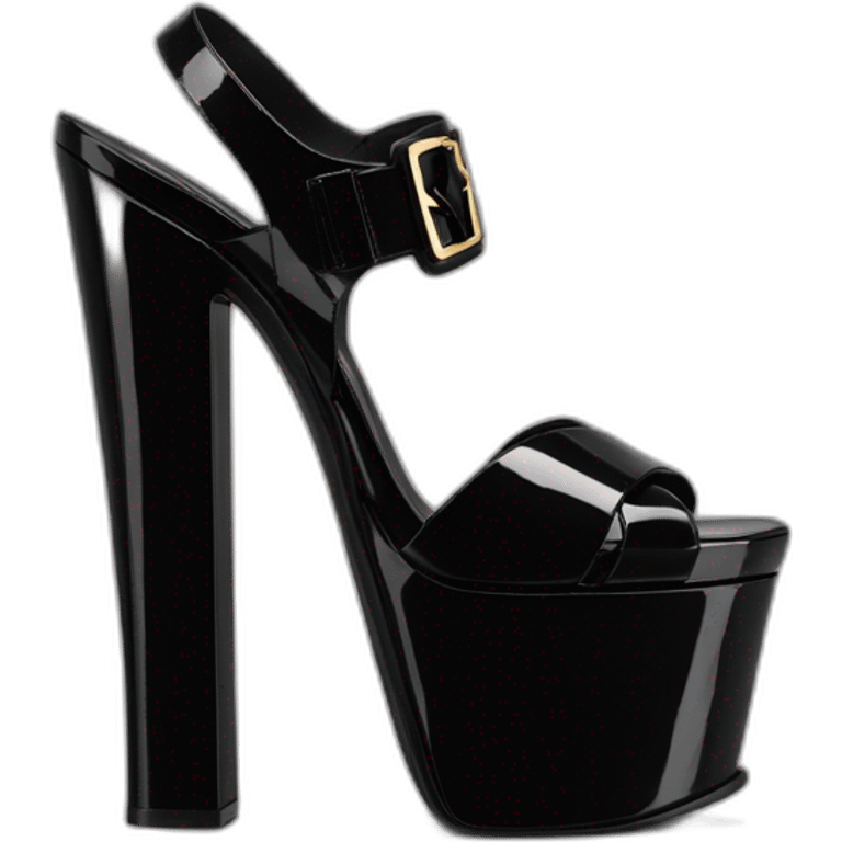 Ysl TRIBUTE PLATFORM SANDAL black PATENT LEATHER emoji