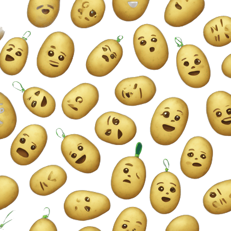 potato as christmas tree ornaments emoji