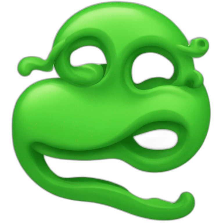 green squiggle from left bottom corner to right upper corner emoji