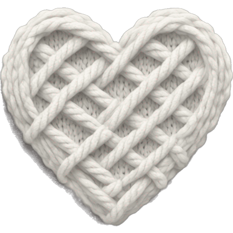 white cable knit heart emoji