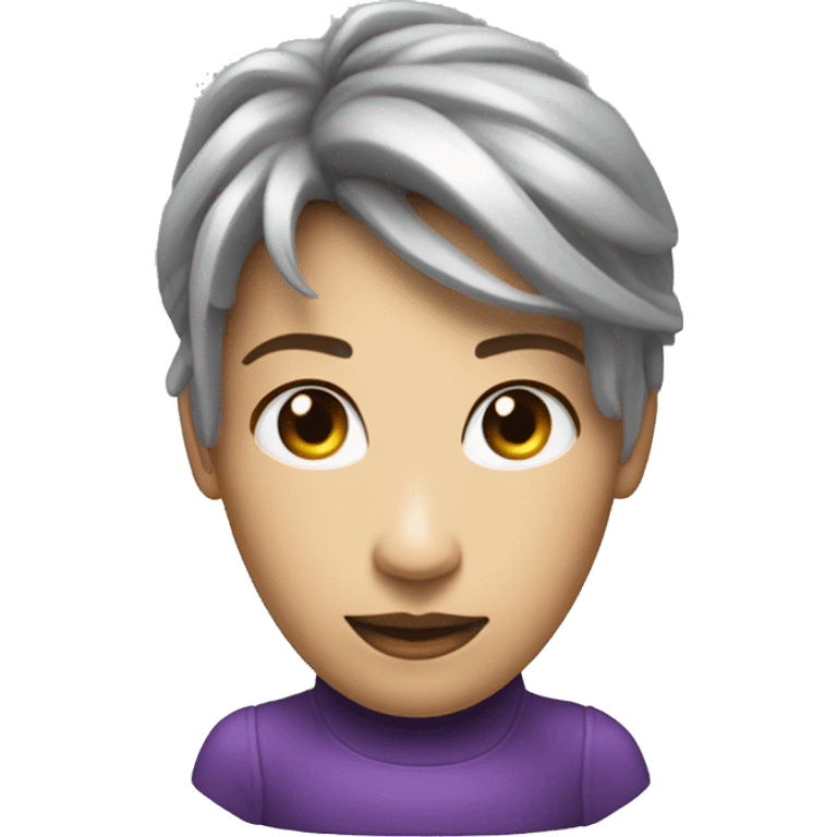 Siri Ai assistant personified. Androgynous. RGB hologram projection emoji