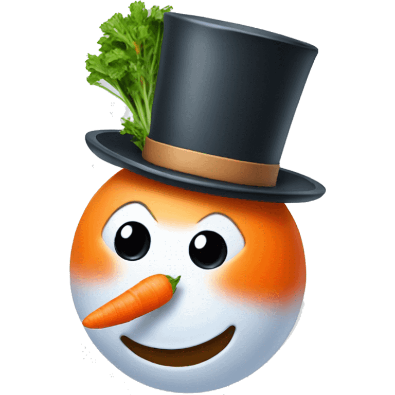 Snowman head with carrot nose emoji