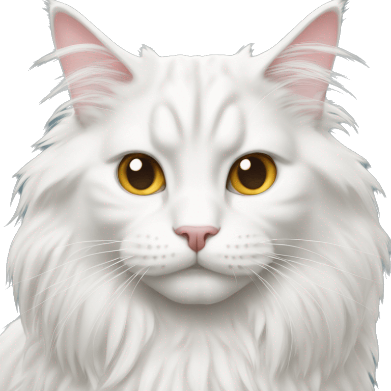 White maine coon cat emoji