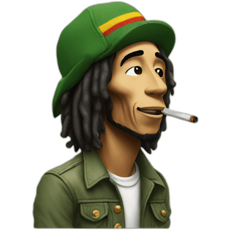 Bob Marley smoking à cigarette emoji