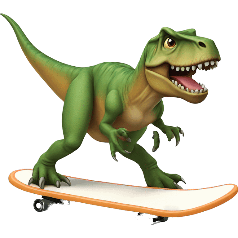 Trex on a sufboard emoji