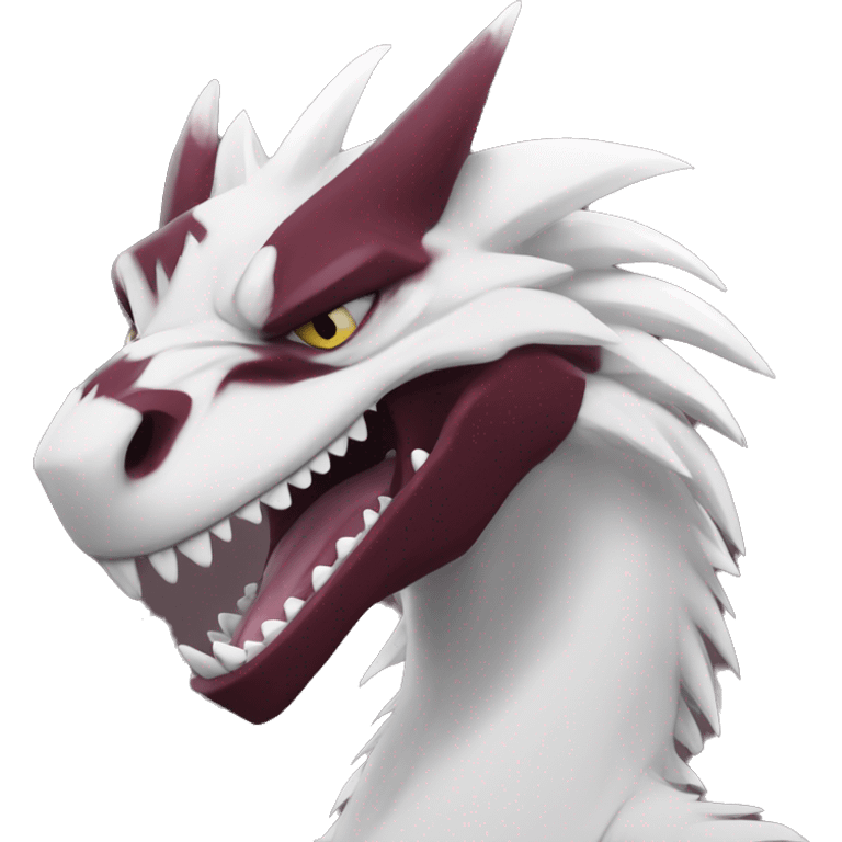 Maroon Edgy Badass Sergal-raptor emoji