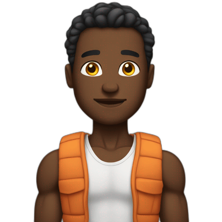 Black man with muscles emoji