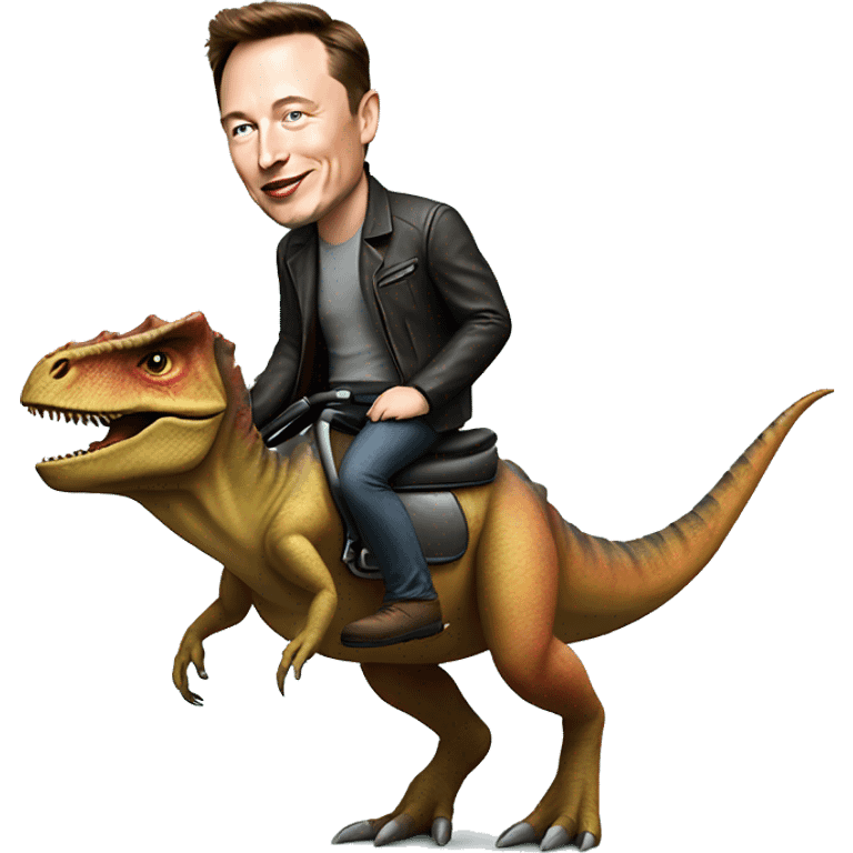 elon musk riding a dinosaur  emoji