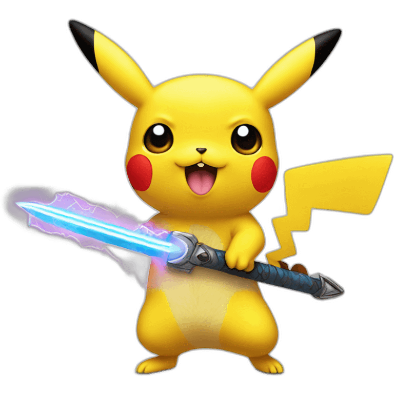 Pikachu avec un sabre laser emoji