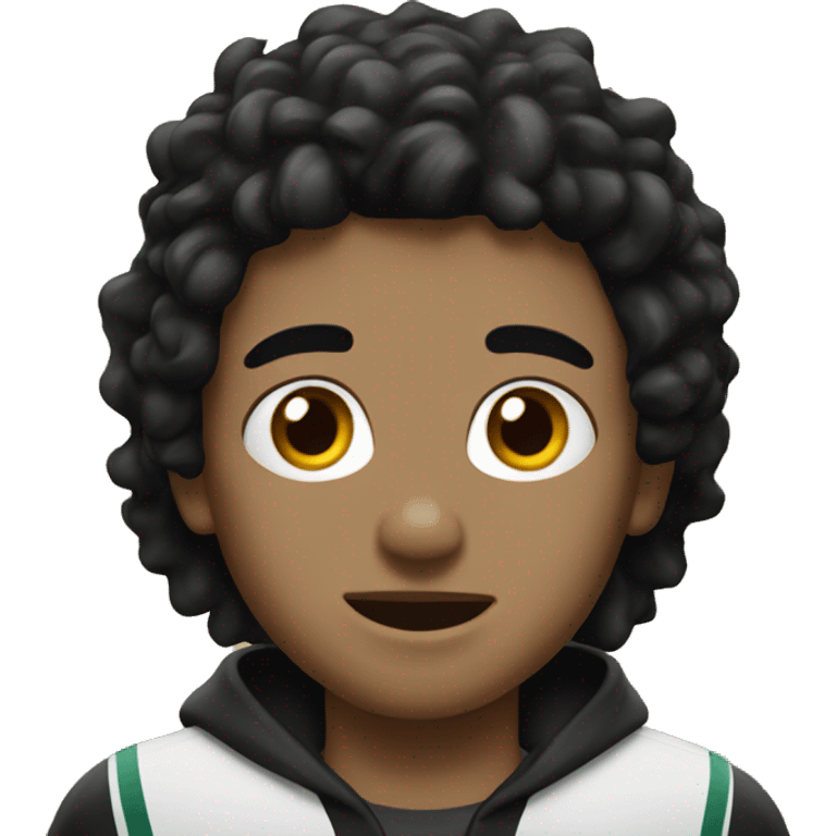 Boy with black hair eagles fan emoji