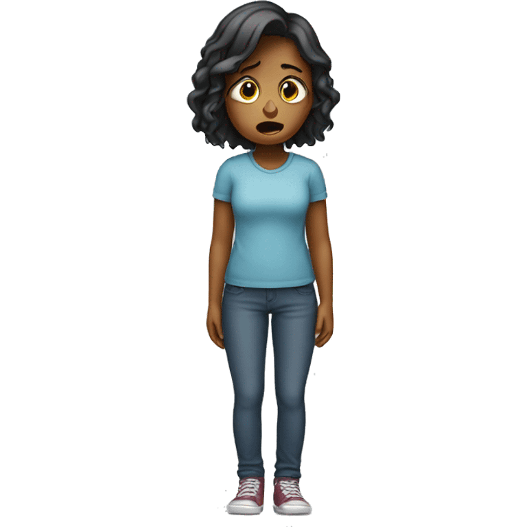  girl crying standing up emoji