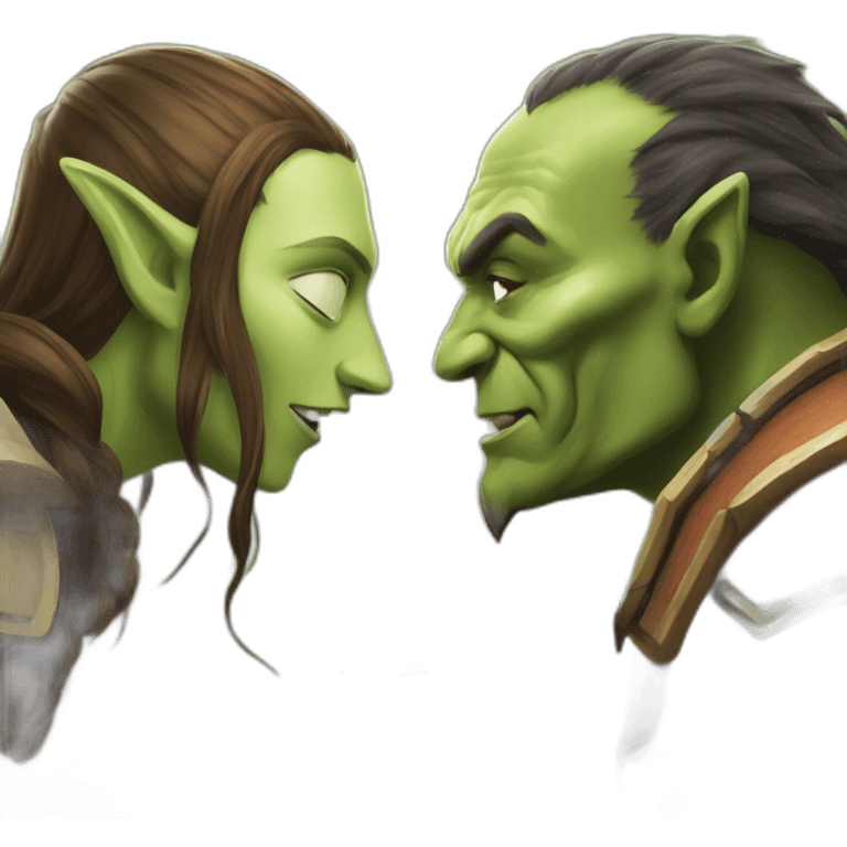 elven and orc play chess emoji